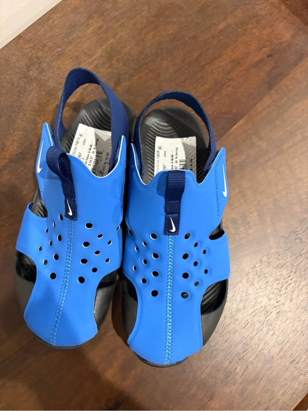Nike Kids Blue Closed-Toe Sport Sandals with Navy Accents